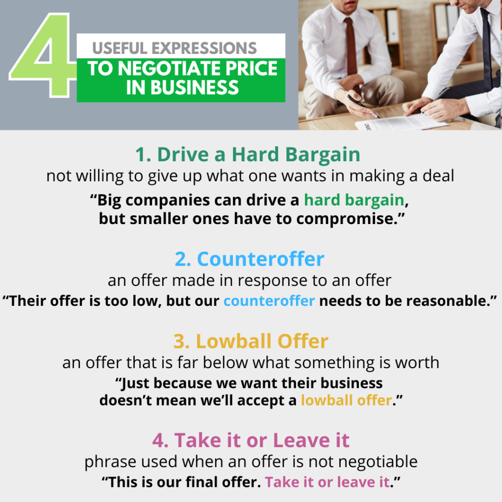 4 Helpful Expressions to Negotiate Worth in Enterprise